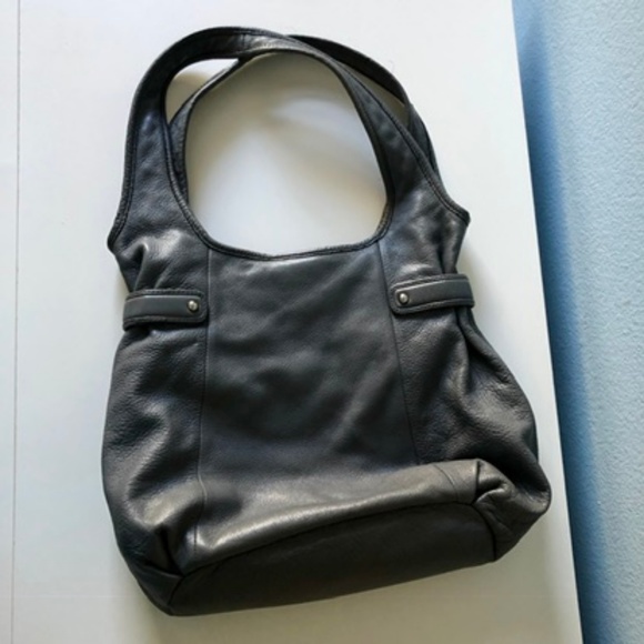 Banana Republic Genuine Leather Gray Hobo Bag - Picture 3 of 7